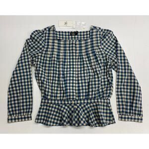 NEW VTG Y2K Women RRL Double RL Ralph Lauren Aubrey gingham plaid top blouse, 3